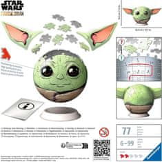 Ravensburger Puzzleball Star Wars: Mandalorian Grogu z ušesi 77 kosov