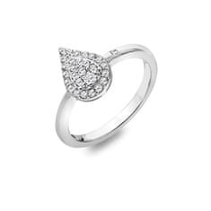 Hot Diamonds Eleganten srebrn prstan z diamantom in topazom Glimmer DR255 (Obseg 52 mm)