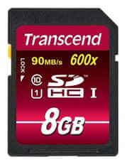 Transcend Pomnilniška kartica 8 GB SDHC (Class 10) UHS-I 600x (Ultimate) MLC