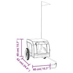 Vidaxl Kolesarska prikolica za psa rumena in črna oxford blago železo