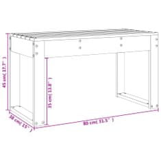 Vidaxl Vrtna klop bela 80x38x45 cm trdna borovina