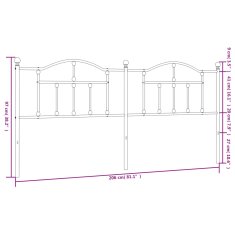 Vidaxl Kovinsko posteljno vzglavje črno 200 cm