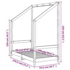 Vidaxl Otroški posteljni okvir bel 70x140 cm trdna borovina