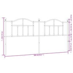 Vidaxl Kovinsko vzglavje belo 200 cm