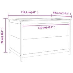 Vidaxl Vrtna visoka greda siva 119,5x82,5x78 cm trdna borovina