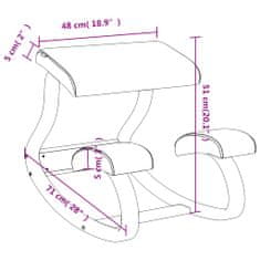 Vidaxl Klečalni stol rjav 48x71x51 cm vezana plošča breza