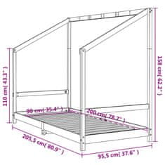 Vidaxl Otroški posteljni okvir 90x200 cm trdna borovina