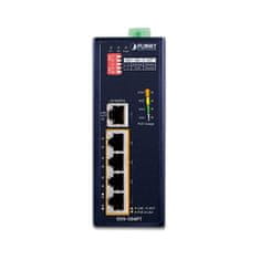 Planet ISW-504PT Industrijsko stikalo 5x RJ-45, VLAN + Extend, -40~+75°C, PoE+ 802.3af/at 120W, 12-48VDC power-in