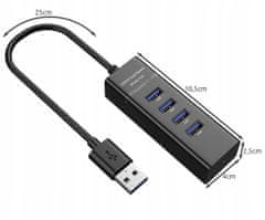 Izoksis 4 vratni USB 3.0 razdelilnik priklopna postaja razdelilec + adapter