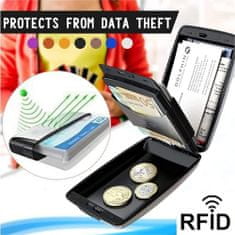Mormark Denarnica z RIFD zaščito, Denarnica za kartice, Moška denarnica (Srebrna, 105 x 70 x 30 mm) | CARDO