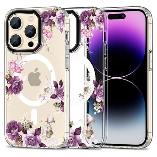 Tech-protect Magmood MagSafe ovitek za iPhone 15 Pro Max, spring floral