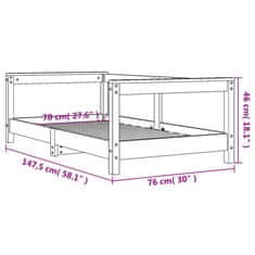 Vidaxl Otroški posteljni okvir 70x140 cm trdna borovina