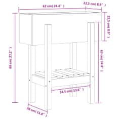 Vidaxl Vrtno cvetlično korito belo 62x30x69 cm trdna borovina