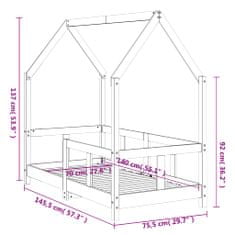 Vidaxl Otroški posteljni okvir 70x140 cm trdna borovina