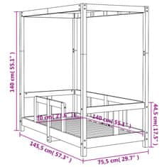 Vidaxl Otroški posteljni okvir bel 70x140 cm trdna borovina