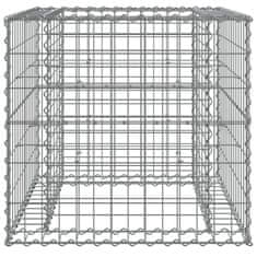 Vidaxl Gabionska košara srebrna 70x70x65 cm pocinkano železo