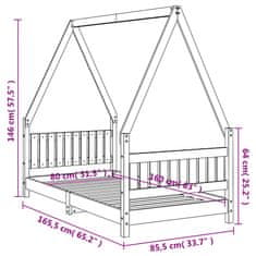Vidaxl Otroški posteljni okvir 80x160 cm trdna borovina