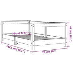 Vidaxl Otroški posteljni okvir bel 70x140 cm trdna borovina
