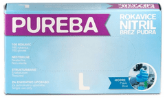 PUREBA Nitril rokavice, brez pudra, modre, 100/1, L