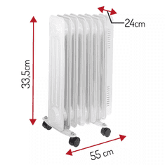 Adler Grelec oljni AD 7815, 7-reber, 1500W, 3-moči, termostat