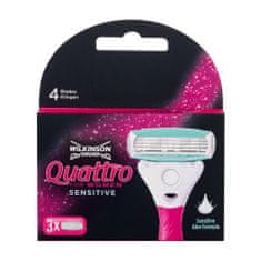 Wilkinson Sword Quattro For Women Sensitive Set nadomestne britvice 3 kos za ženske