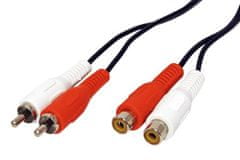 Podaljševalni kabel 2x cinch(M) - 2x cinch(F), 10 m
