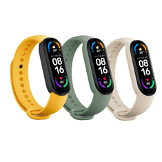 Xiaomi Mi Smart Band 6 trak (3 pakiranja) slonokoščena/zelena/rumena