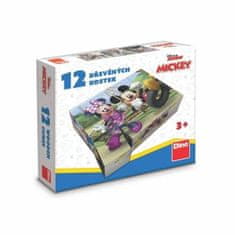 Dino Lesene kocke za licenco Mickey Mouse - 12 kock