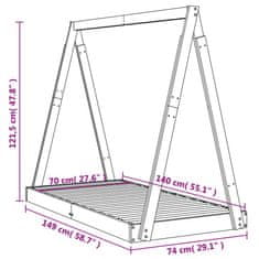 Vidaxl Otroški posteljni okvir 70x140 cm trdna borovina