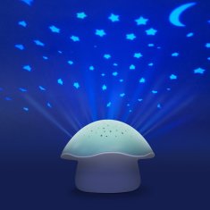 Pabobo Projektor nočnega neba z belim šumom in senzorjem za jok Star Mushroom Blue