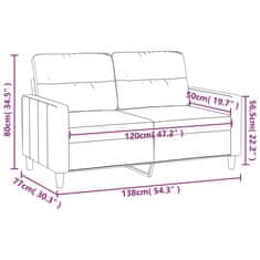 Vidaxl Dvosed temno siv 120 cm blago