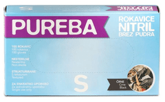 PUREBA Nitril rokavice, brez pudra, črne, 100/1, S