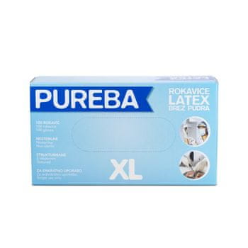  Pureba Latex rokavice, brez pudra, XL, 100/1