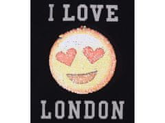 sarcia.eu Črna majica z emotikonom, I Love London 7-8 lat 128 cm