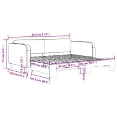 Vidaxl Izvlečna dnevna postelja svetlo siva 100x200 cm blago