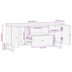 Vidaxl TV omarica rjava in črna 105x33,5x46 cm trden mangov les