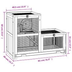 Greatstore Kletka za hrčke 81x40x60 cm trden les jelke