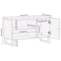 Vidaxl TV omarica rjava in črna 80x31,5x46 cm trden mangov les