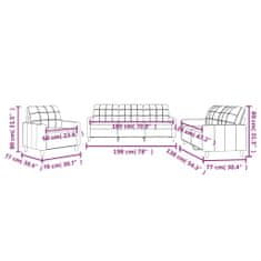 Vidaxl Sedežna garnitura z blazinami 3-delna črno blago