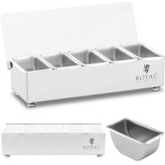 Royal Catering Barska posoda za organiziranje pribora za pijačo s pokrovom 5 x 0,4 l