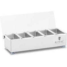 Royal Catering Barska posoda za organiziranje pribora za pijačo s pokrovom 5 x 0,4 l