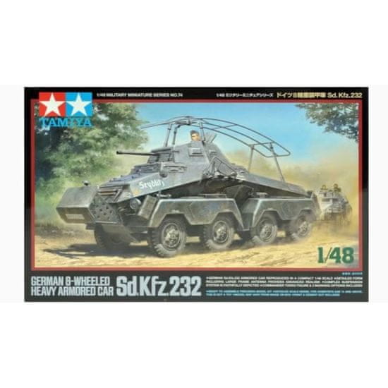 Tamiya maketa-miniatura Nemški 8-kolesni težak oklepnik Sd.Kfz.232 • maketa-miniatura 1:48 tanki in oklepniki • Level 3