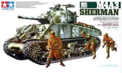 Tamiya maketa-miniatura Ameriški M4A3 Sherman s 105 mm HAVBICO • maketa-miniatura 1:35 tanki in oklepniki • Level 3