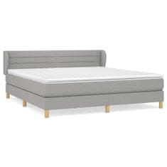 Vidaxl Box spring postelja z vzmetnico svetlo siva 180x200 cm blago