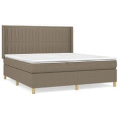 Vidaxl Box spring postelja z vzmetnico taupe 160x200 cm blago