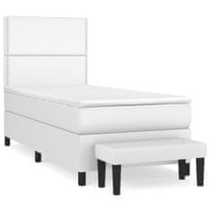 Vidaxl Box spring postelja z vzmetnico bela 80x200 cm umetno usnje