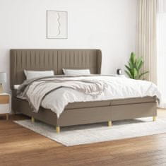 Vidaxl Box spring postelja z vzmetnico taupe 200x200 cm blago