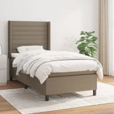 Vidaxl Box spring postelja z vzmetnico taupe 90x190 cm blago