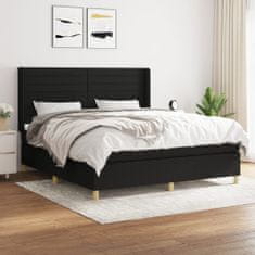 Vidaxl Box spring postelja z vzmetnico črna 160x200 cm blago