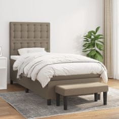 Vidaxl Box spring postelja z vzmetnico taupe 100x200 cm blago